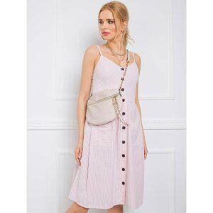 RUE PARIS Light pink striped dress