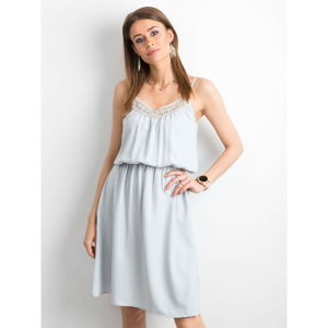 Summer dress with straps gray