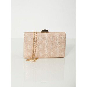 Champagne formal bag with a snake skin pattern