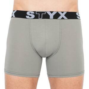 Men&#39;s boxers Styx long sports rubber light gray (U1062)