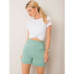 Green cotton shorts