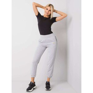 FOR FITNESS Gray and black trousers with stripes