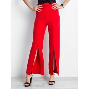 Red pants with slits