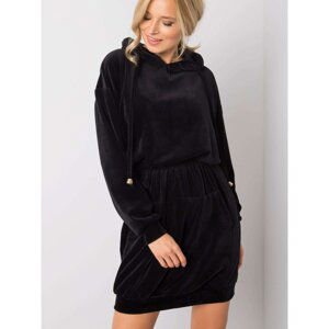 RUE PARIS Black velor dress