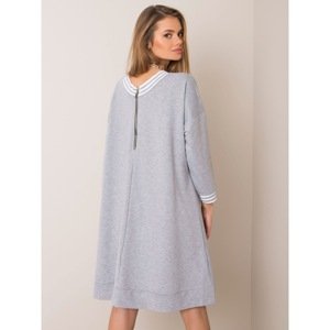 Gray melange sweatshirt dress with an inscription