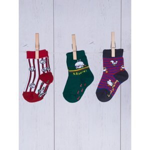 3-pack multicolored patterned baby socks