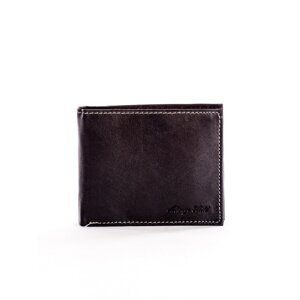 Men´s black leather wallet with trim
