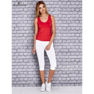 Women´s red sports top with a light V-neckline