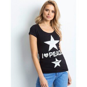 Black t-shirt with a star badge
