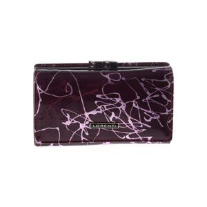 Patterned purple leather wallet for women