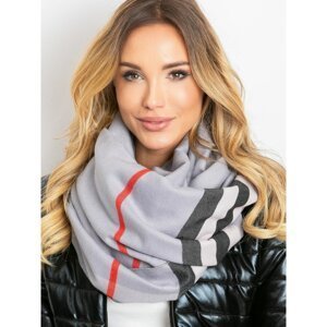 Gray scarf with fringe