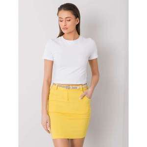 Yellow pencil skirt