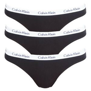 3PACK women&#39;s thong Calvin Klein black (QD3587E-001)