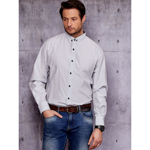 Men´s white PLUS SIZE checkered shirt