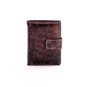 A brown wallet for a man with abrasions