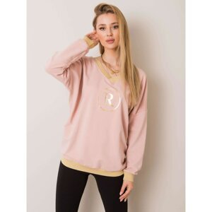 Dusty pink sweatshirt with a triangle neckline