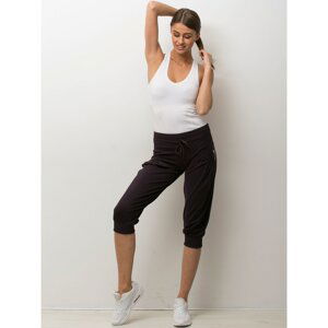 Women´s dark purple capri pants with drawstrings