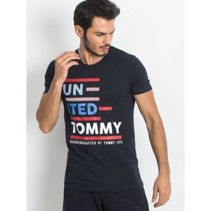 Men´s navy blue TOMMY LIFE print t-shirt