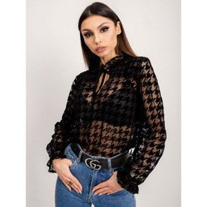 Black houndstooth BSL blouse