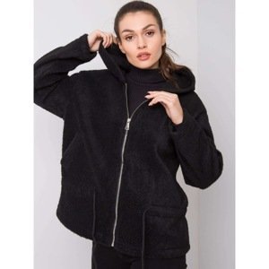 Black coat with a hood
