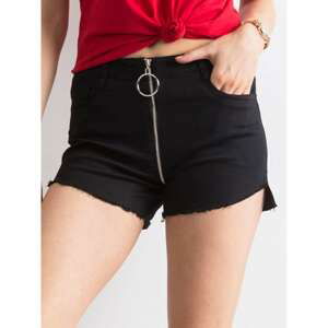 Black shorts with zipper