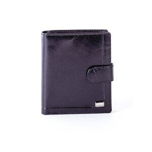 Black leather wallet with a clasp