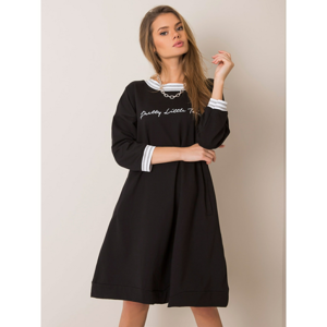 Black sweatshirt dress with an inscription