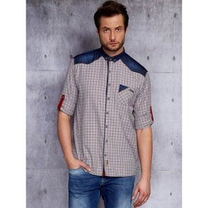 Men´s PLUS SIZE checked shirt with rolled-up sleeves