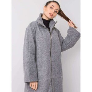 Gray coat with wide sleeves