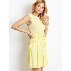 Yellow polka dot women´s dress