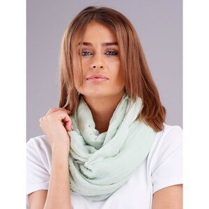 Green airy scarf with decorative nozzles
