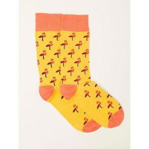 Yellow men's socks with print