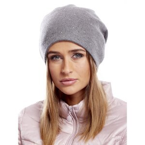 Gray cap with rhinestones