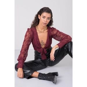 Burgundy blouse with BSL binding