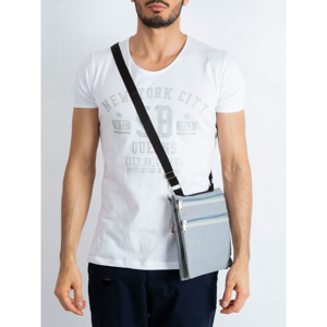 Men´s gray eco-leather messenger bag
