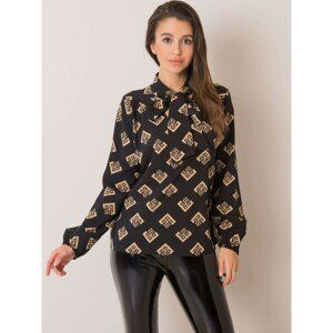Black and beige women´s blouse with a print