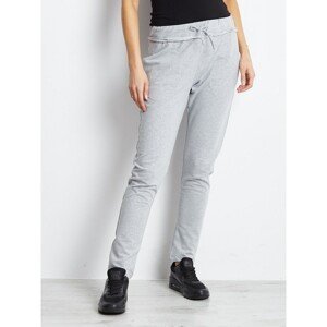 Light gray sweatpants with drawstrings