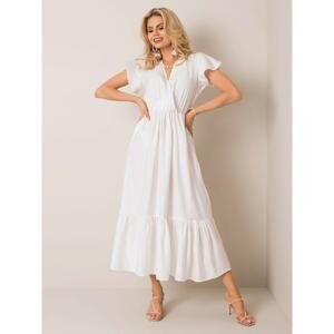 White cotton dress with a frill