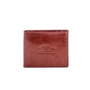 Men´s brown leather wallet with embossing