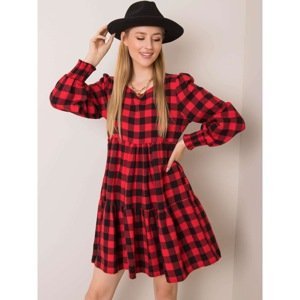 Red and black plaid flannel dress
