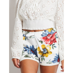 White floral shorts