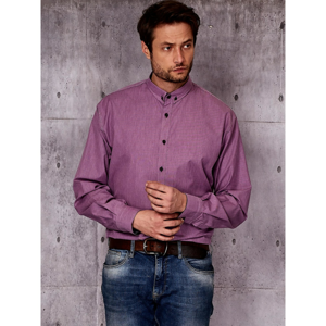 Men´s purple shirt with vertical stripes PLUS SIZE