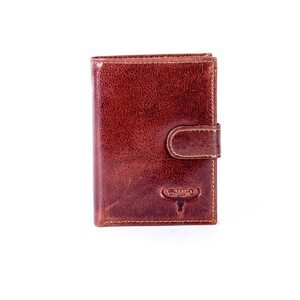 Leather wallet with brown embossing