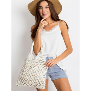 Braided white handbag