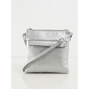 Silver satchel with a long strap