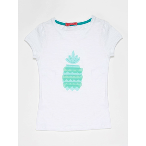 White T-shirt for a girl with yellow pineapple