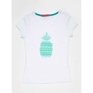 White T-shirt for a girl with yellow pineapple