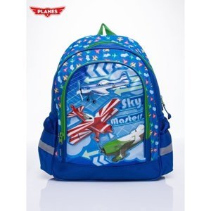 Blue school backpack with a fairy tale theme from Planes