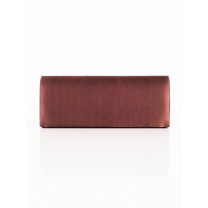 Smooth, dark brown satin clutch bag