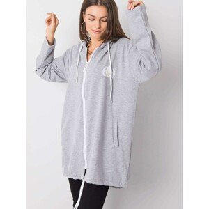 Gray melange cotton hoodie